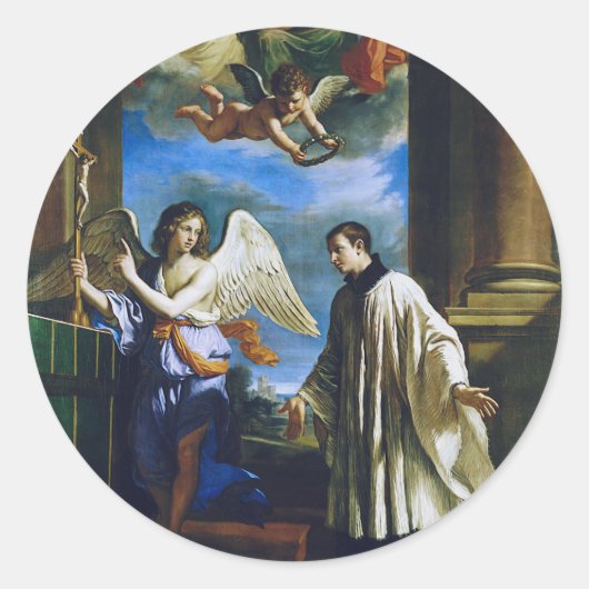 Italiaans Saint Aloysius Gonzaga Ronde Sticker (Voorkant)