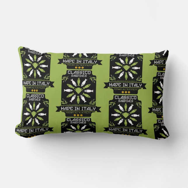 Italiaans Sardine Art Print Keukengeschenk Kussen (Voorkant)