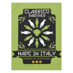 Italiaans Sardine Art Print Keukengeschenk Tafelkleed