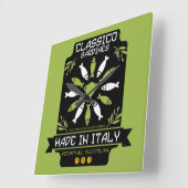 Italiaans Sardine Art Print Keukengeschenk Vierkante Klok (Hoek)