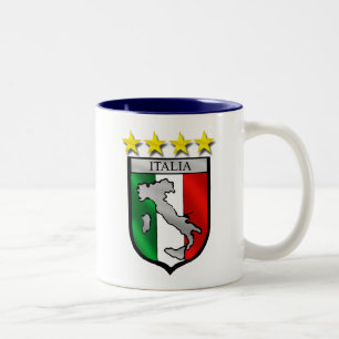 italiaans schild Italiaanse vlag italiaanse kaart Tweekleurige Koffiemok