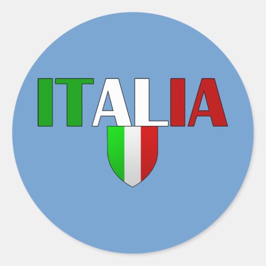 Italiaans schild voor de Italiaanse logo Ronde Sticker (Voorkant)