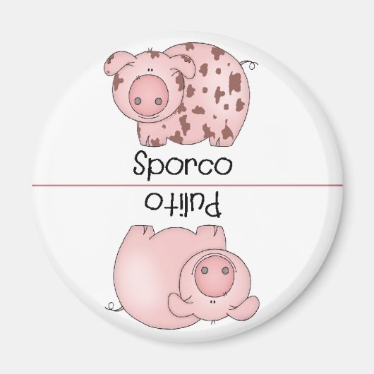 Italiaans Schoon Vuil Vaatwasser Magnet Varken (Voorkant)