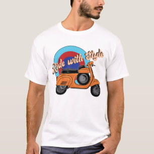 Italiaans Scooter Shirt    ritstijl