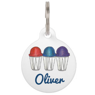 Italiaans Shaved Ice Sno Cone Foodie Pet Dog Label Huisdierpenning