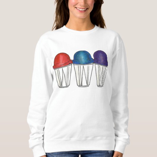 Italiaans Shaved Ice Snocone Sno Cone Sweatshirt (Voorkant)