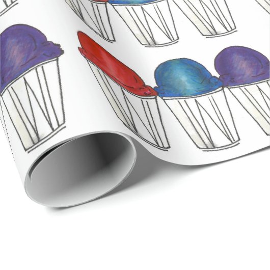 Italiaans Shaved Water Ice Summertime Sno Cone Cadeaupapier (Rol Hoek)