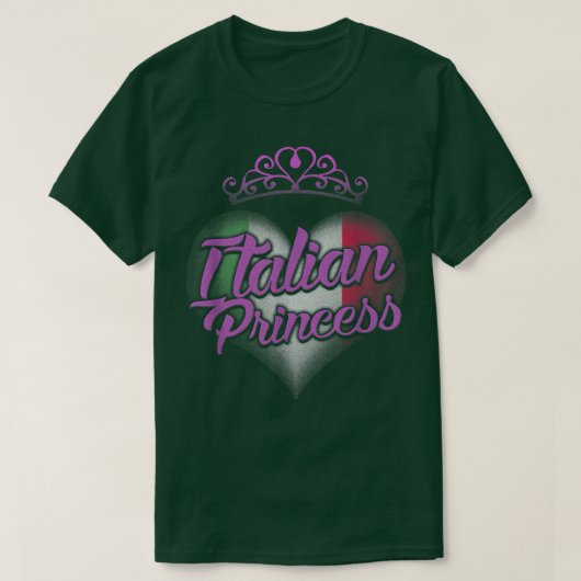 Italiaans Shirt Princess Italy Pride Heart Kinder  (Design voorkant)