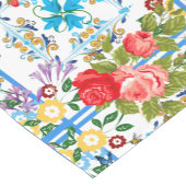 Italiaans, Siciliaans, floreel, majolica-patroon Korte Tafelloper (Hoek)