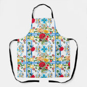 Italiaans, Siciliaans, floreel, majolica-patroon Schort (Voorkant)