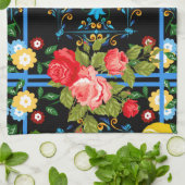 Italiaans, Siciliaans, floreel, majolica-patroon Theedoek (Gevouwen)