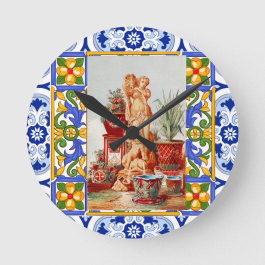 Italiaans,Siciliaanse kunst,maiolica,tegels,barokk Ronde Klok (Voorkant)