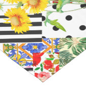 Italiaans,Siciliaanse kunst,patchwork,zomerbloemen Korte Tafelloper (Hoek)