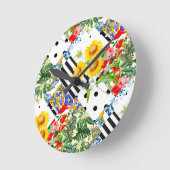 Italiaans,Siciliaanse kunst,patchwork,zomerbloemen Ronde Klok (Hoek)