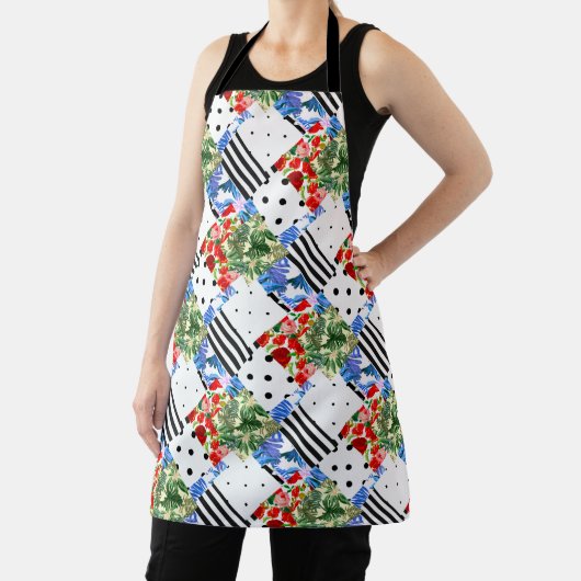 Italiaans,Siciliaanse kunst,patchwork,zomerbloemen Schort (Insitu)