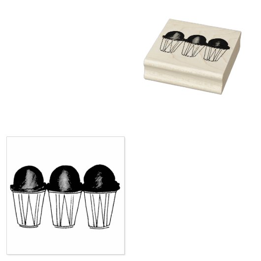 Italiaans Snocone Sno Cone Rubberstempel (Gestempeld)