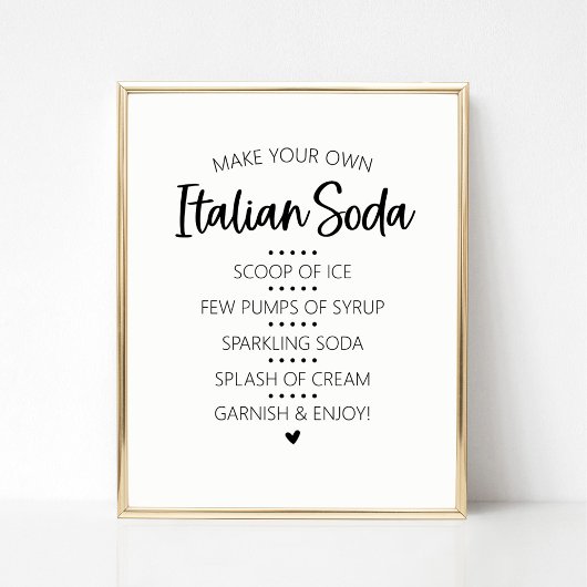 Italiaans Soda Bar bord Poster