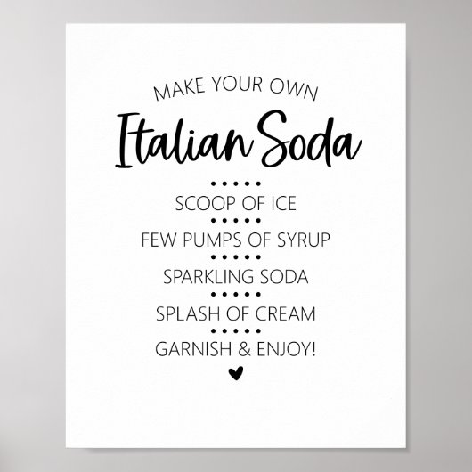 Italiaans Soda Bar bord Poster (Voorkant)