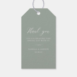 Italiaans Solid Sage Green Wedding Cadeaulabel