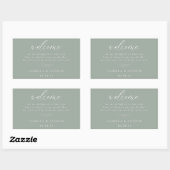 Italiaans Solid Sage Green Welcome Wedding Rechthoekige Sticker (Vel)