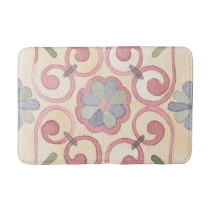 Italiaans Spaans Majolica Roze Bloem Waterverf Badmat