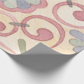 Italiaans Spaans Majolica Roze Bloemen Decoupage Cadeaupapier (Hoek)