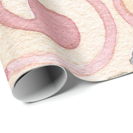 Italiaans Spaans Majolica Roze Bloemen Decoupage Cadeaupapier (Rol Hoek)