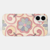 Italiaans Spaans Majolica Roze Bloemen Waterverf Case-Mate iPhone Case (Achterkant (horizontaal))