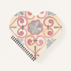 Italiaans Spaans Majolica Roze Bloemen Waterverf Notitieboek