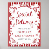 Italiaans Special Delivery Baby shower Welkomstbor Poster (Voorkant)