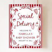 Italiaans Special Delivery Baby shower Welkomstbor Poster