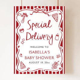 Italiaans Special Delivery Baby shower Welkomstbor Poster