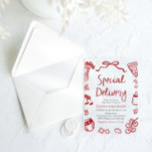 Italiaans speciale levering grillig Baby shower Acryl Uitnodigingen