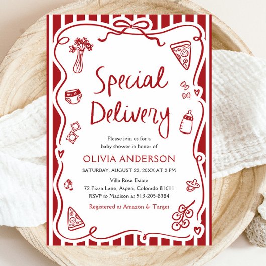 Italiaans speciale levering grillig Baby shower Kaart