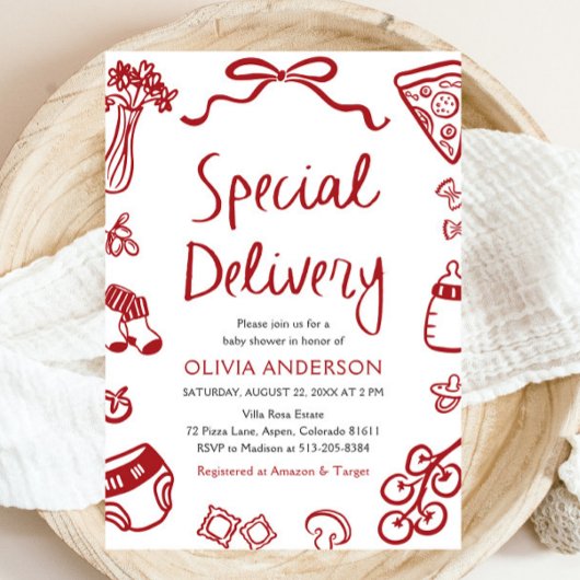 Italiaans speciale levering grillig Baby shower Kaart