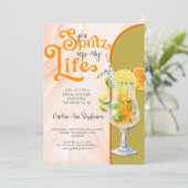 Italiaans stijl Aperol Spritz cocktail Vrijgezelle Kaart (Staand voorkant)