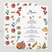 Italiaans Stijl Menukaart Pasta Pizza (Voorkant / Achterkant)