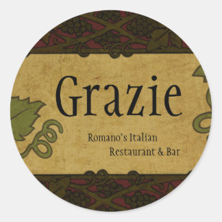 Italiaans Stijl - Restaurant/Store Ronde Sticker t