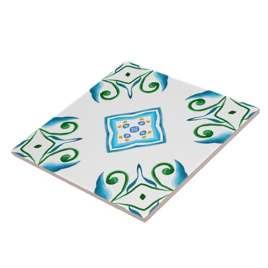 Italiaans stijl, tegels, majolica, All-Over Print Tegeltje (Zijkant)