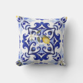 Italiaans stijl, tegels, majolica, citroen, all-ov buitenkussen (Voorkant)