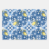 Italiaans stijl, tegels, majolica, citroen, all-ov inpakpapier vel (Voorkant 2)