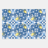 Italiaans stijl, tegels, majolica, citroen, all-ov inpakpapier vel (Voorkant)