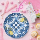 Italiaans stijl, tegels, majolica, citroen, all-ov papieren bordje (Feest)