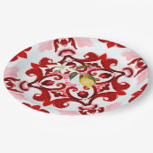 Italiaans stijl, tegels, majolica, citroen, all-ov papieren bordje (Gekanteld)