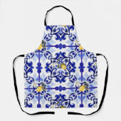 Italiaans stijl, tegels, majolica, citroen, all-ov schort (Voorkant)