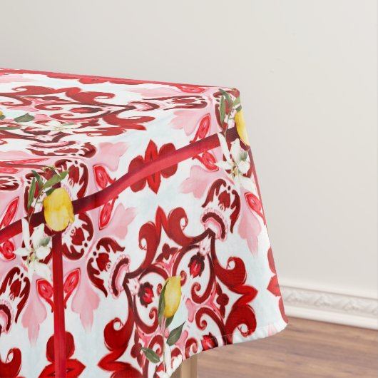 Italiaans stijl, tegels, majolica, citroen, all-ov tafelkleed (Voorbeeld)