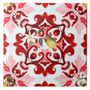 Italiaans stijl, tegels, majolica, citroen, all-ov tegeltje