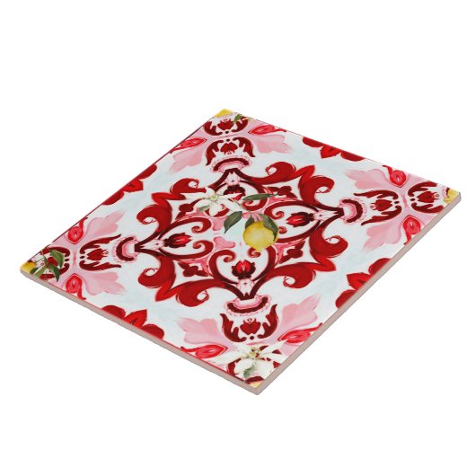 Italiaans stijl, tegels, majolica, citroen, all-ov tegeltje (Zijkant)