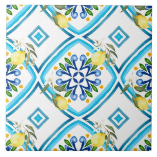 Italiaans stijl, tegels, majolica, citroen, all-ov tegeltje