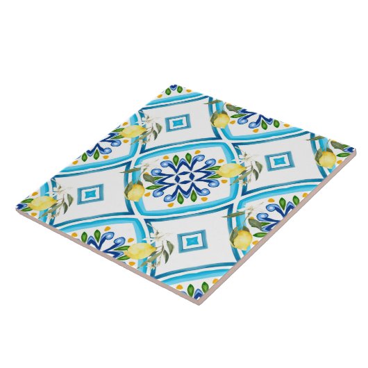 Italiaans stijl, tegels, majolica, citroen, all-ov tegeltje (Zijkant)